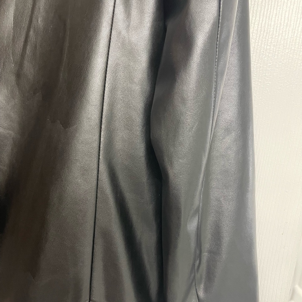 Nine West Black Fitted imitation leather Blazer Jacket size small women’s NWT - Picture 9 of 12